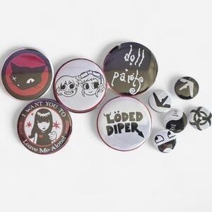 Assorted Emo Button Badge Set